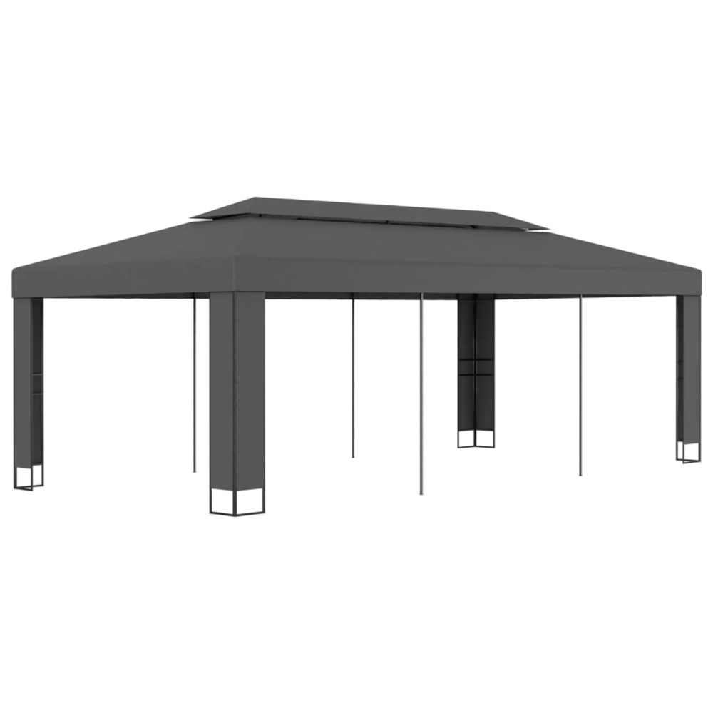 Tonnelle avec toit double 3x6 m anthracite