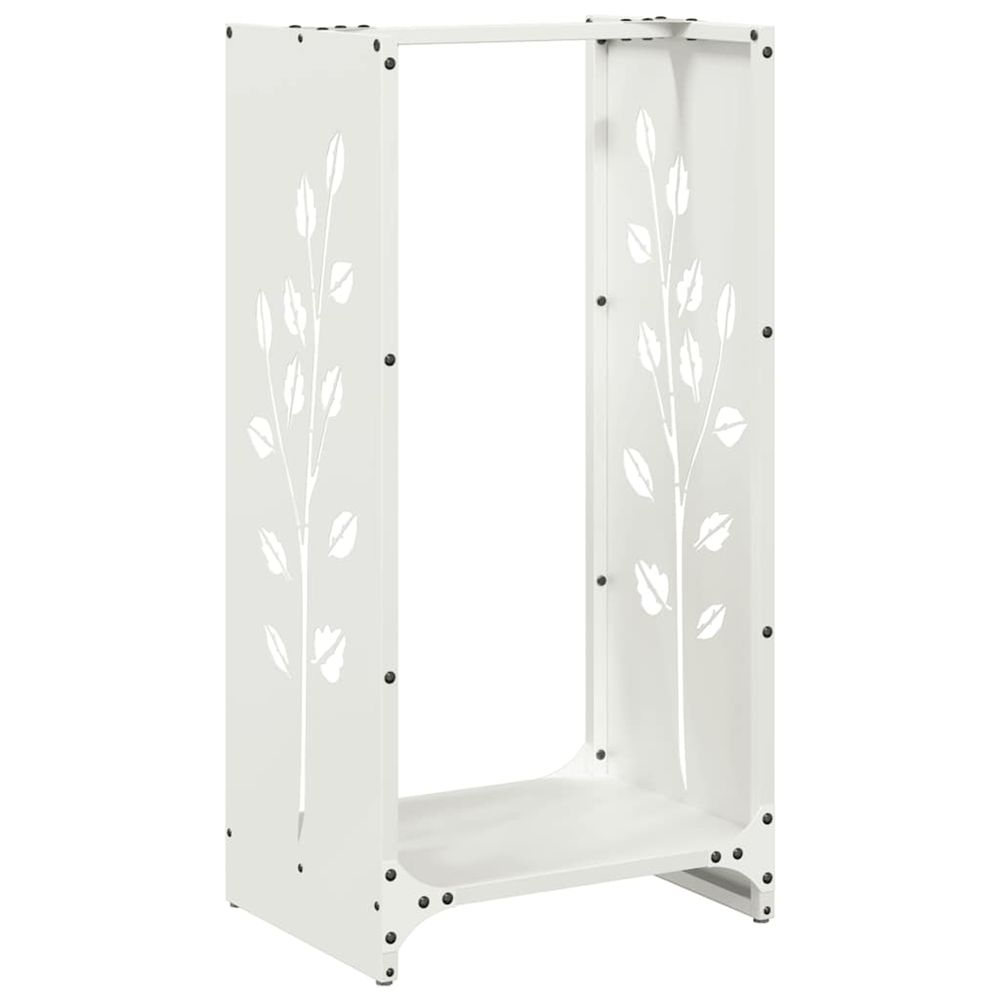 Portant de bois chauffage blanc 40x30x80 cm
