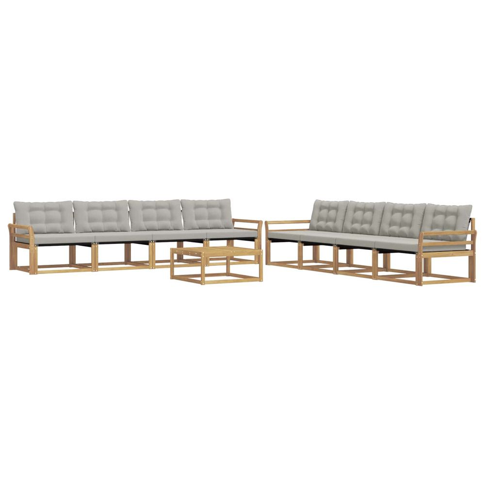 Ensemble de canapés d'extérieur 9 pc blanc et gris clair