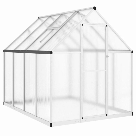 Serre avec cadre de base argenté 224x169x195 cm aluminium