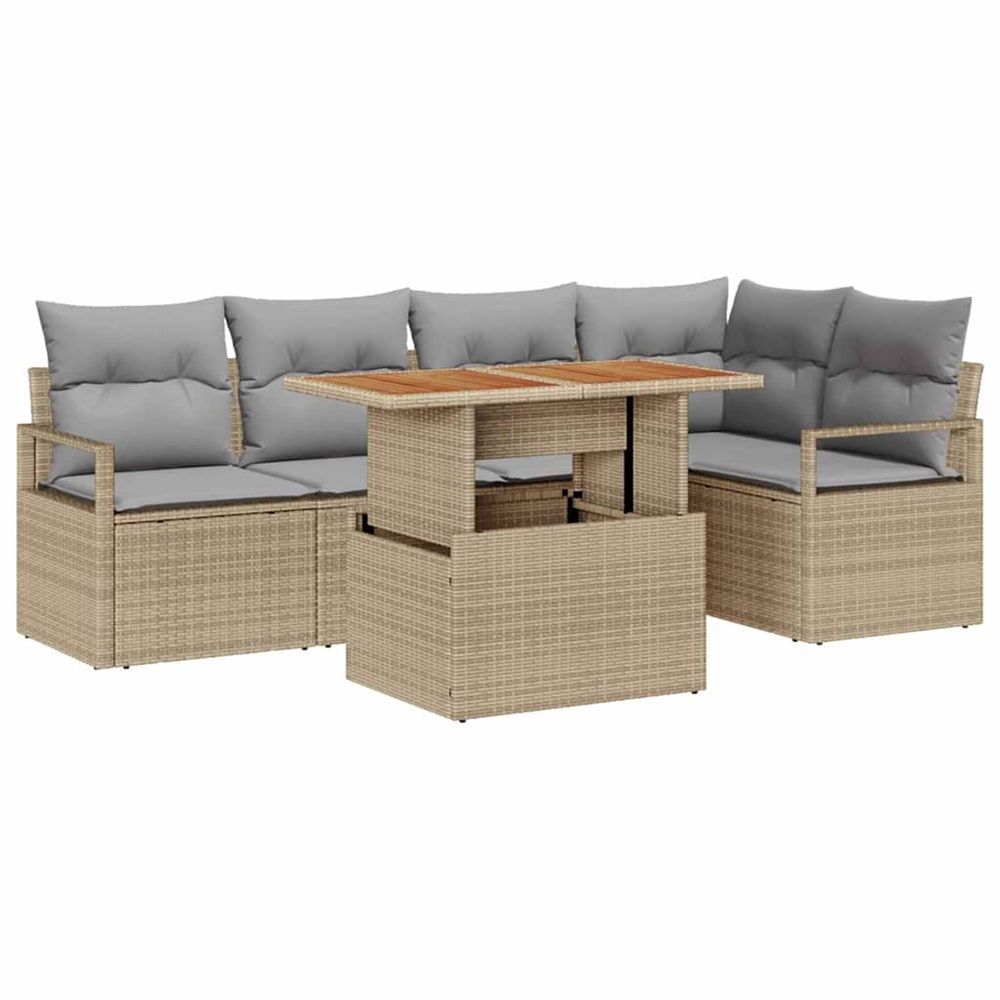 Ensemble de canapé de jardin 6 pc 5-nombre de places
