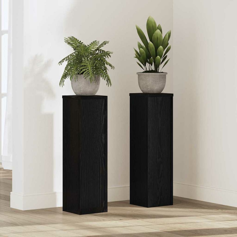 Support de plante 2 pcs chêne noir 17 x 17 x 60 cm