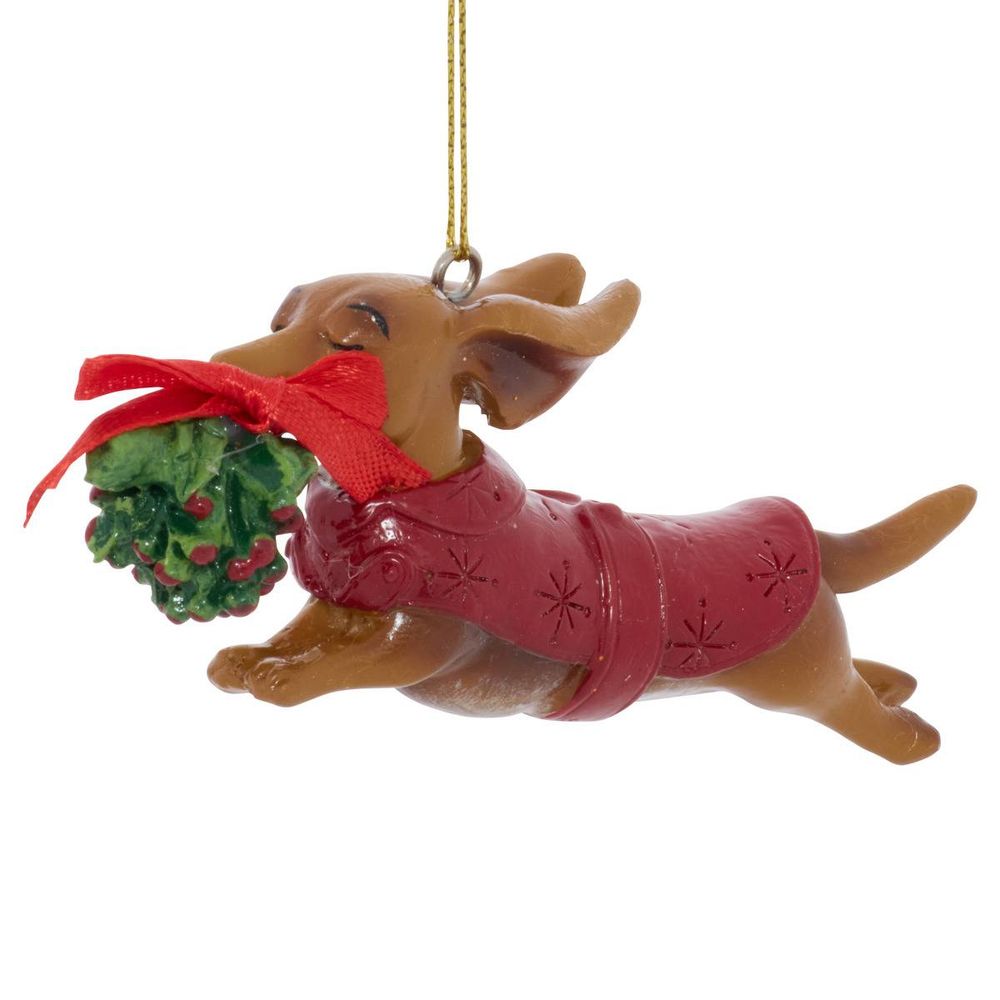 Suspension de sapin chien en résine avec manteau 4,5 cm