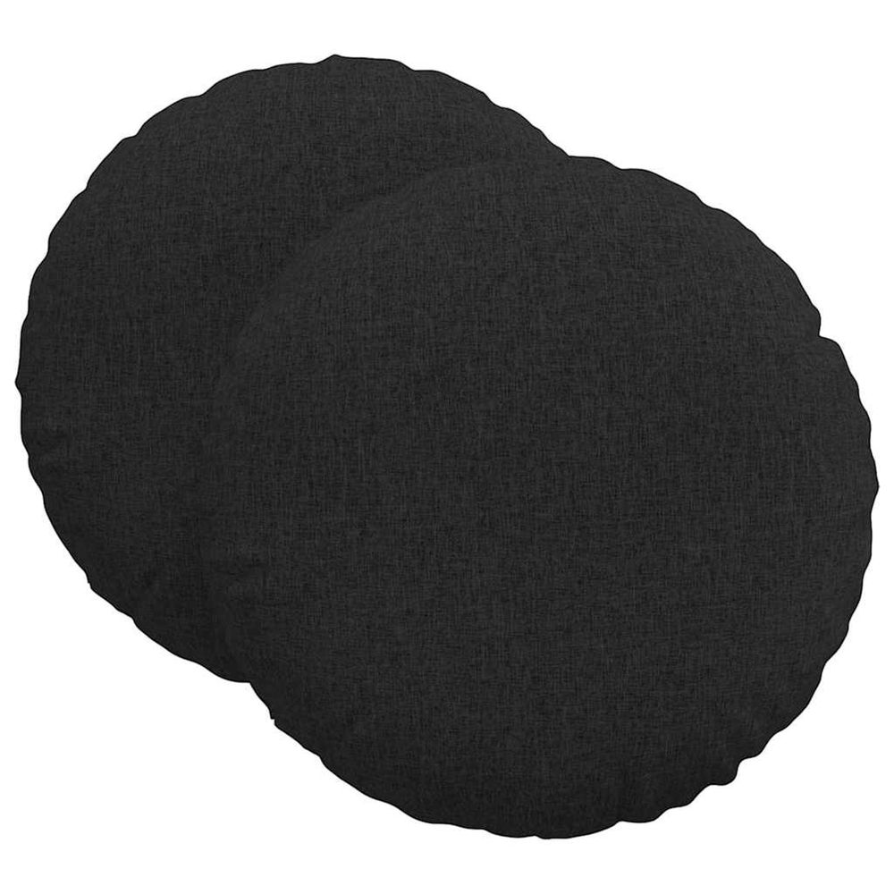 Coussins de siège 2 pc tissu noir ø60 x 21 cm