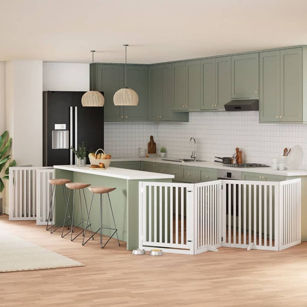 Parc modulable bois blanc pliable sécurité maison