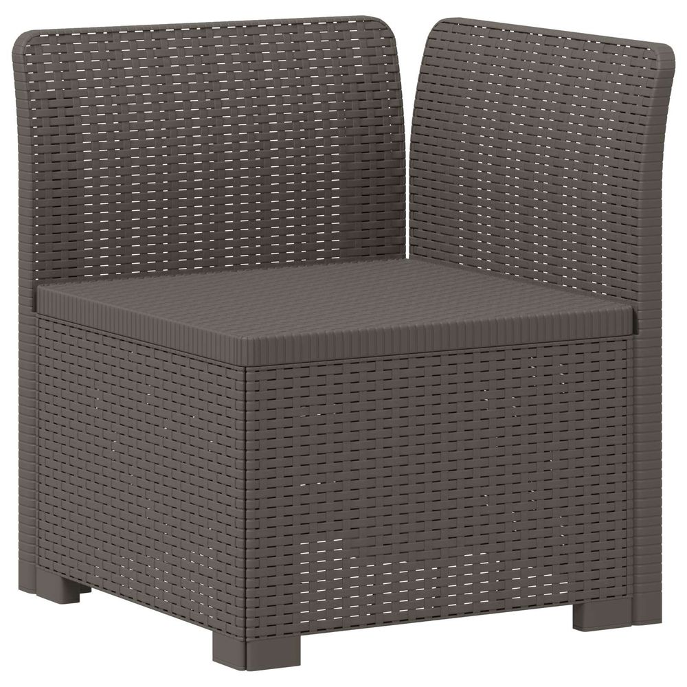Canapé de jardin 1 place look rotin pp gris clair