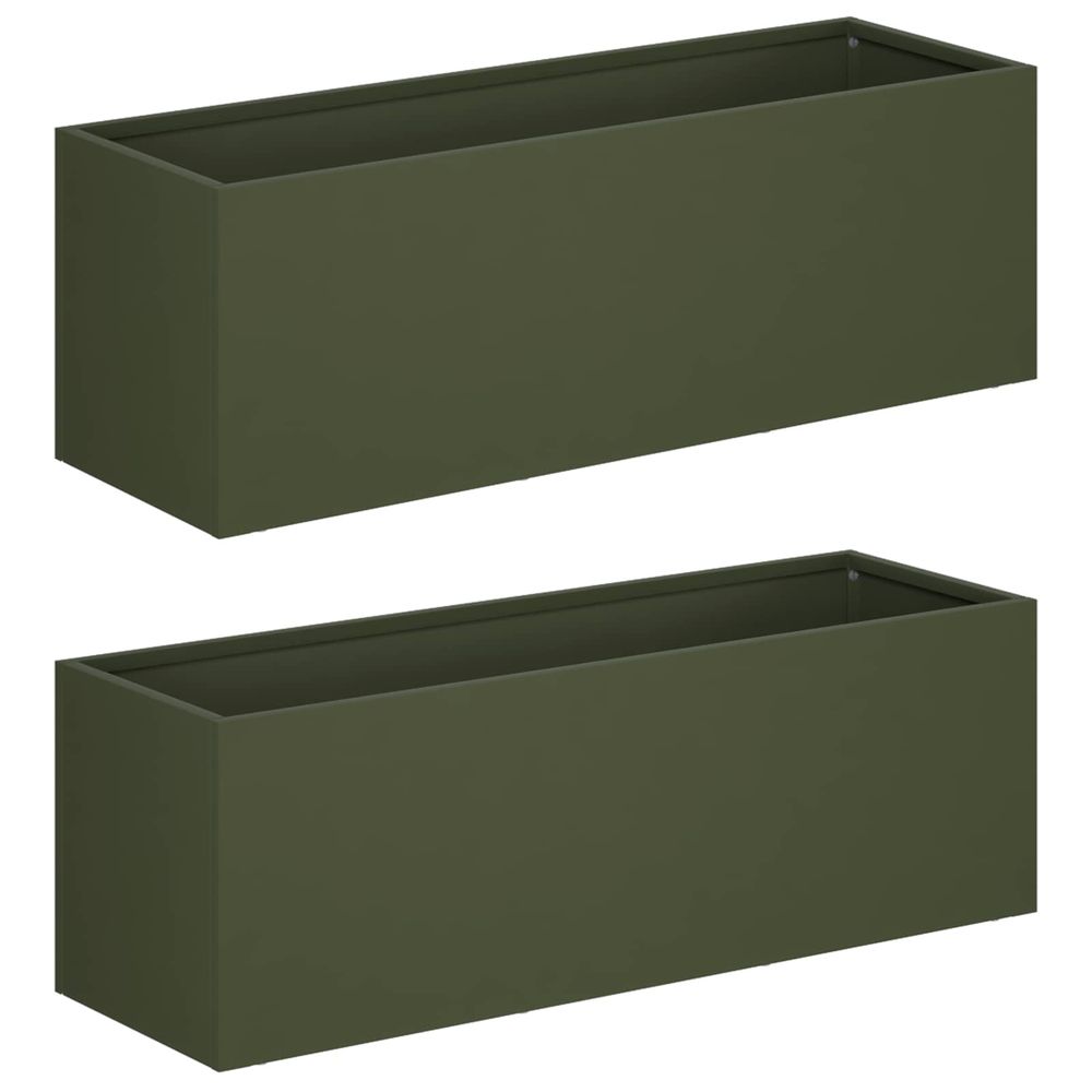 Cache-pot de jardin 2 pc vert olive 40 x 20 x 20 cm