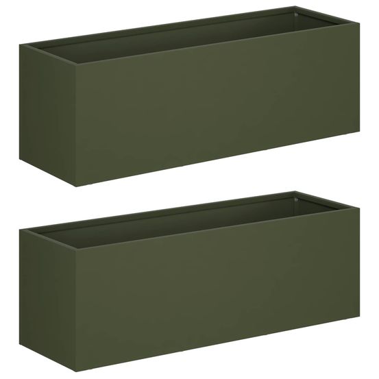 Cache-pot de jardin 2 pc vert olive 40 x 20 x 20 cm