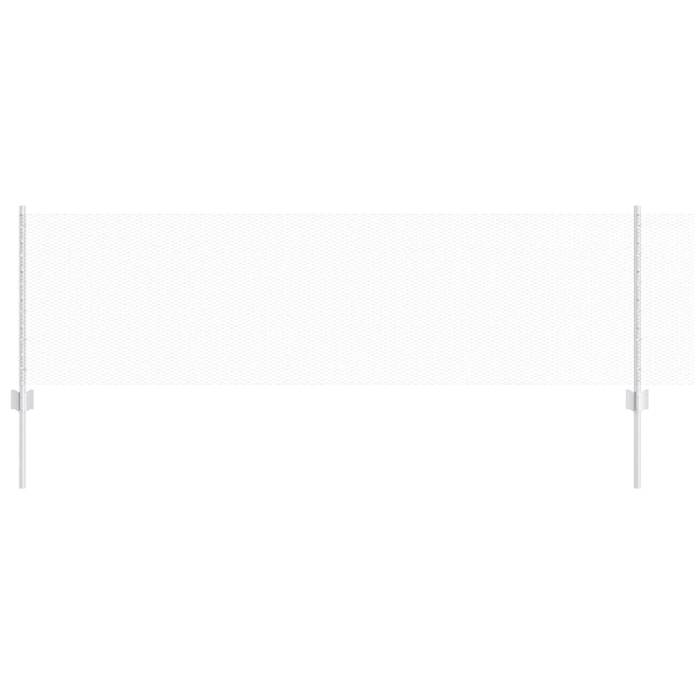 Clôture avec poteau argenté 0,6 x 50 m acier