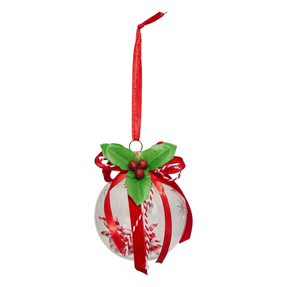 Boule intérieur sucre d'orge d.8cm rouge