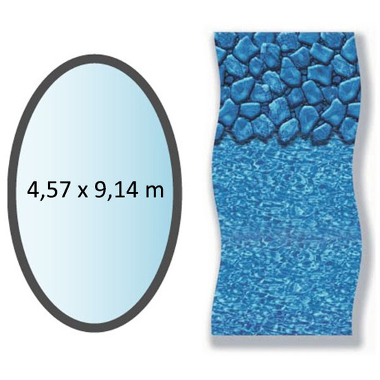 Liner boulder forme ovale 4,57x9,14m pour piscine hors sol - li1530sbo