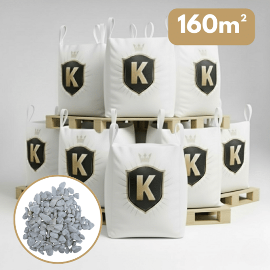 Galet marbre blanc 12/25 mm – pack 8 big bag +/- 1,5t – 160 m²