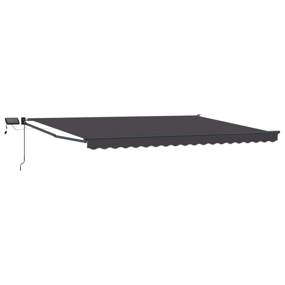 Store rétractable manuel avec leds anthracite 5 x 3 m