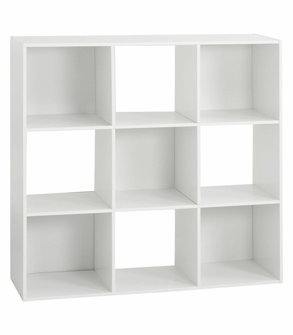 Meuble étagère 9 cases de rangement blanc h 100.5 cm
