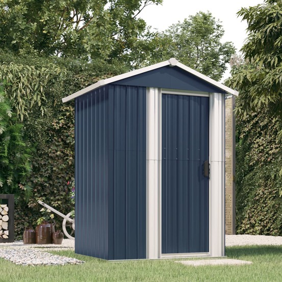 Abri de jardin anthracite 126x97,5x177 cm acier galvanisé