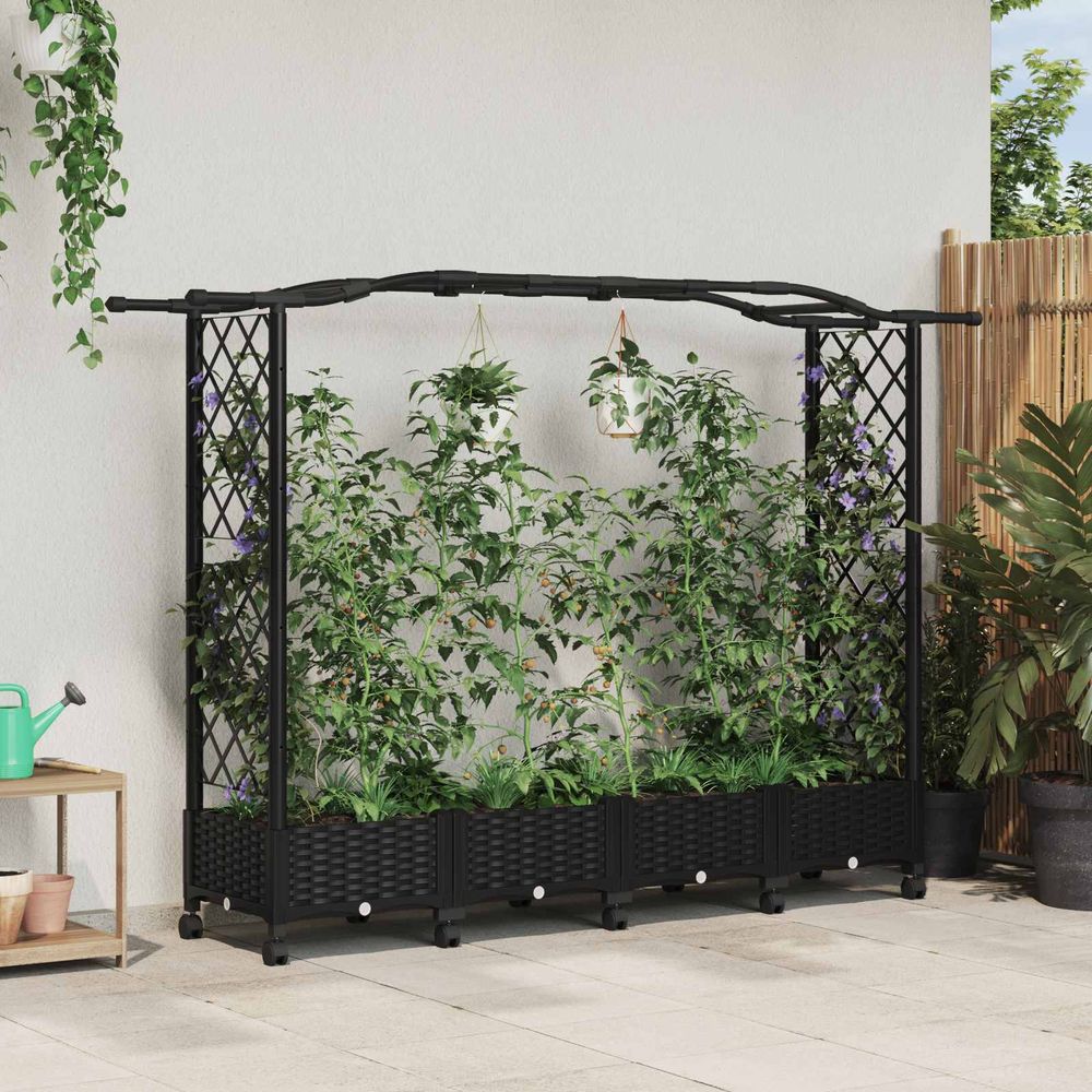 Très grand potager treillis toit pp terrasse mur végétal 207cm noir