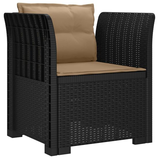 Fauteuil 1 place avec coussins look rotin pp anthracite