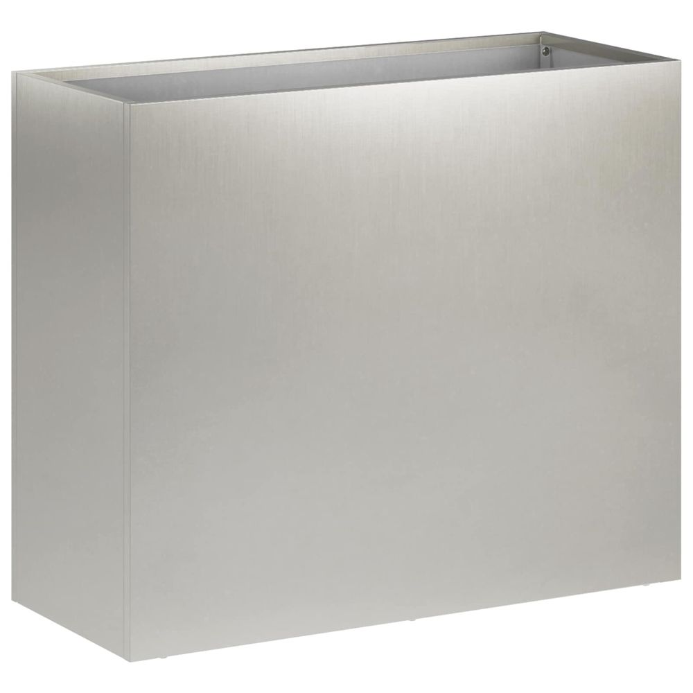 Cache-pot de jardin argenté 50 x 20 x 40 cm acier inoxydable