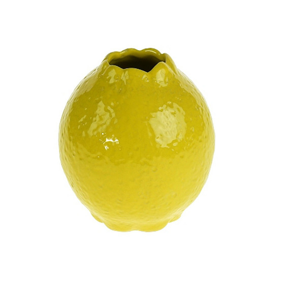 Vase lemon jaune céramique 13x13x15cm