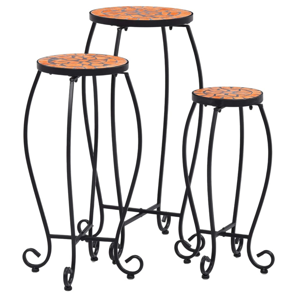 Tables mosaïque 3 pcs terre cuite céramique