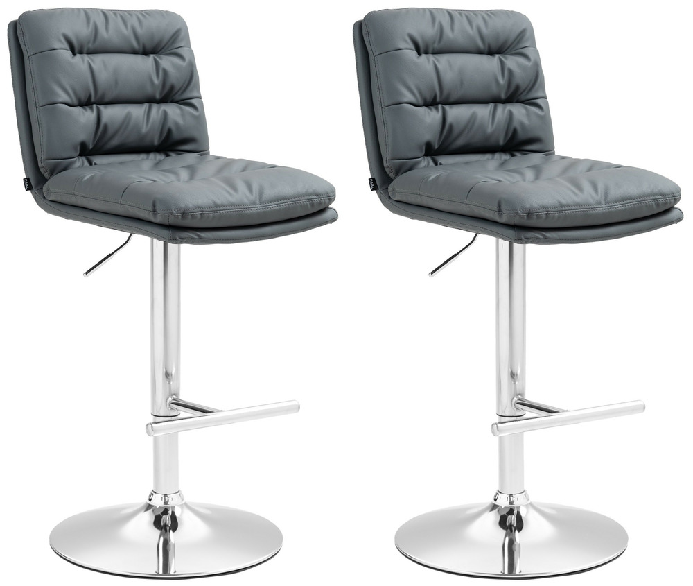 Lot de 2 tabourets de bar damar simili cuir chromé