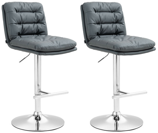 Lot de 2 tabourets de bar damar simili cuir chromé