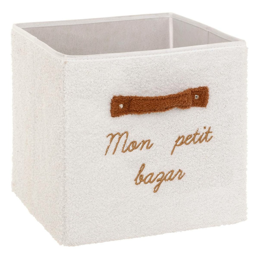 Panier de rangement fluffy blanc 29x29cm