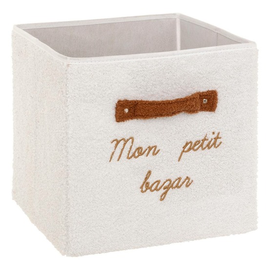 Panier de rangement fluffy blanc 29x29cm