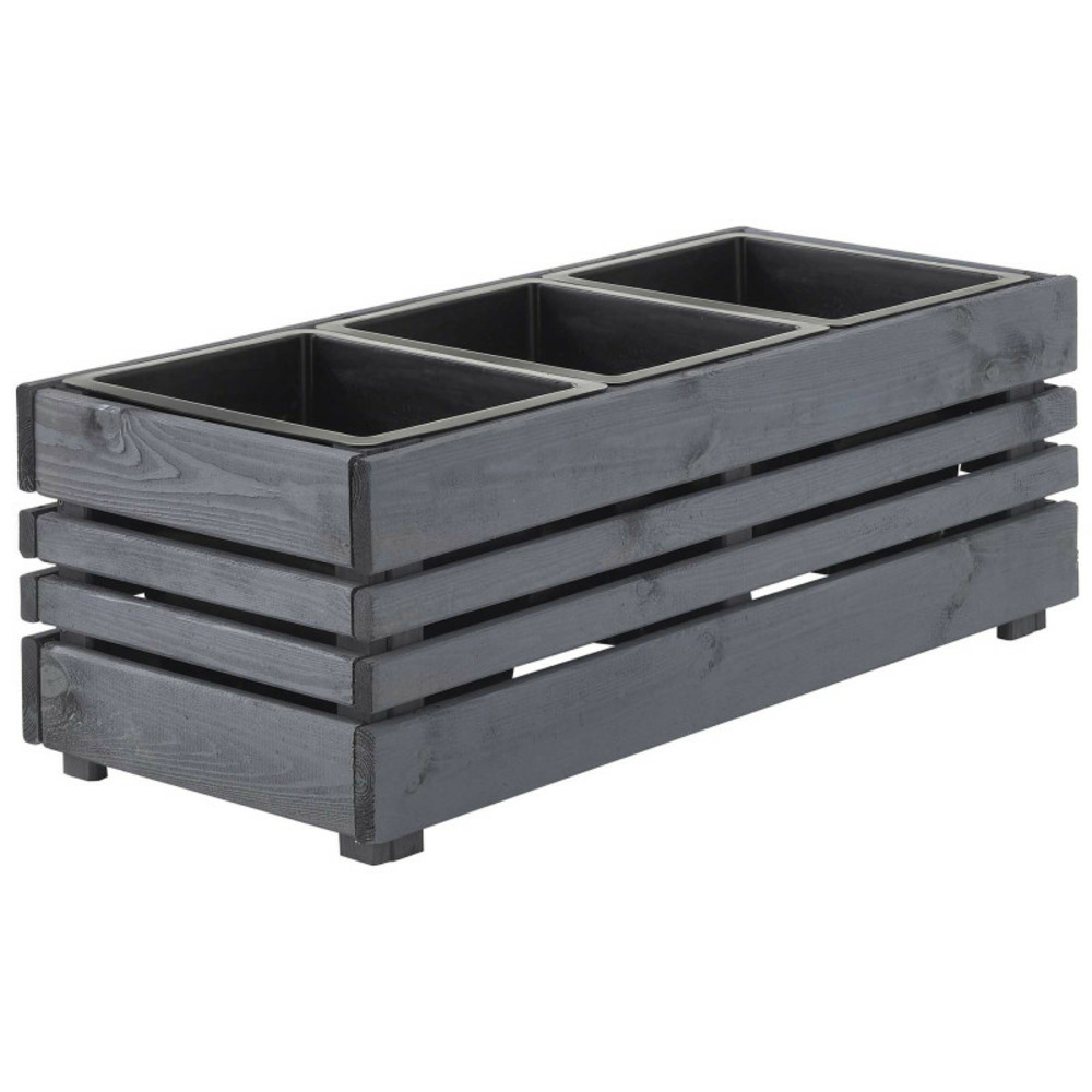 Bac geteborg 3 pots - lasuré - 39,4 x 90,6 x 32 cm