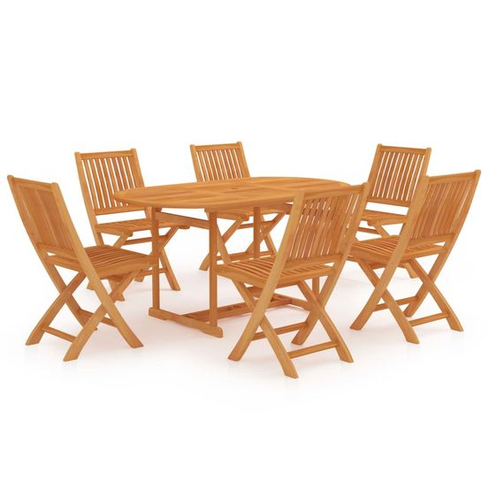 Ensemble à manger de jardin 7 pcs bois de teck massif