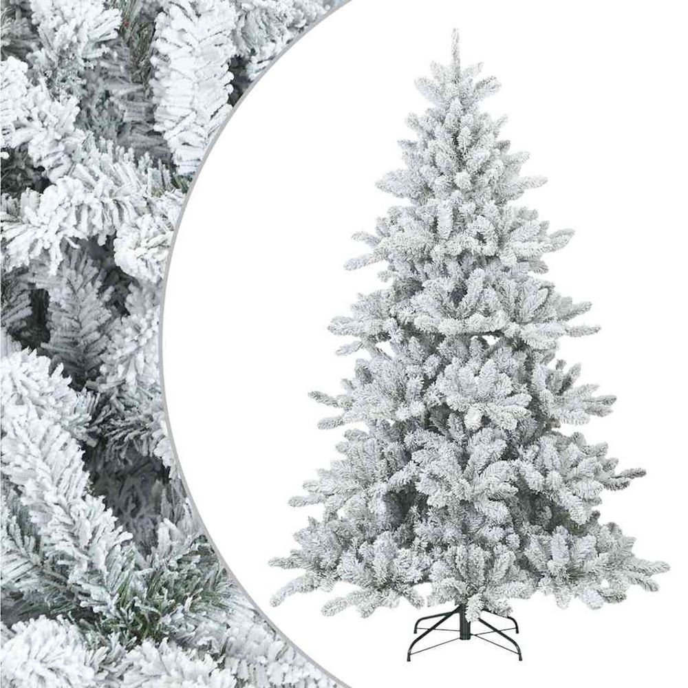 Sapin de noël artificiel à branches pliantes, duveteux de neige
