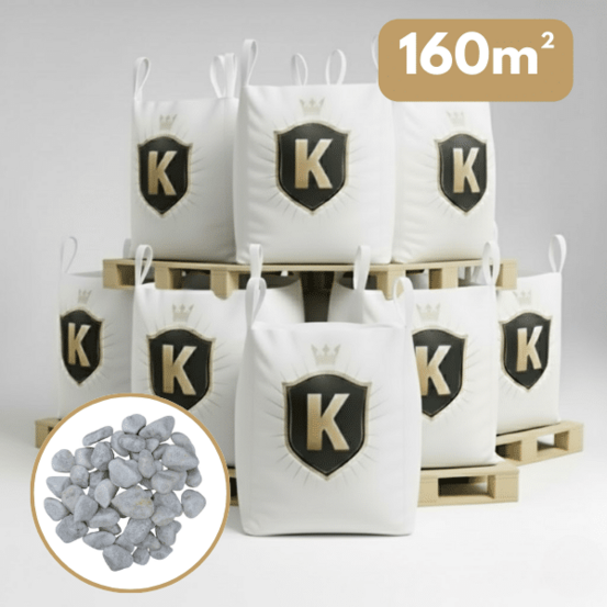 Galet marbre blanc 25/40 mm – pack 8 big bag +/- 1,5t – 160 m²