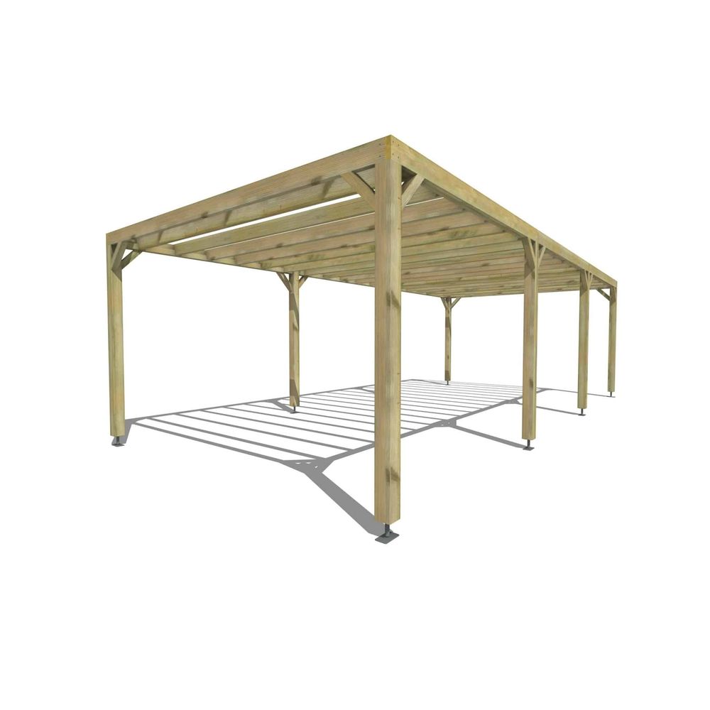 Pergola bois • 9m x 4m • indépendante • sens profondeur • lattage bois • livraison comprise