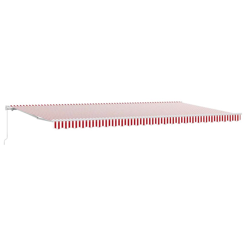 Auvent rétractable rouge et blanc 600 × 300 cm