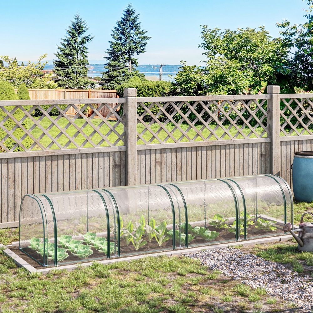 Serre tunnel jardin pvc acier 4 fenêtres hivernage 395x100x80cm transparent - comfortxl outdoor living