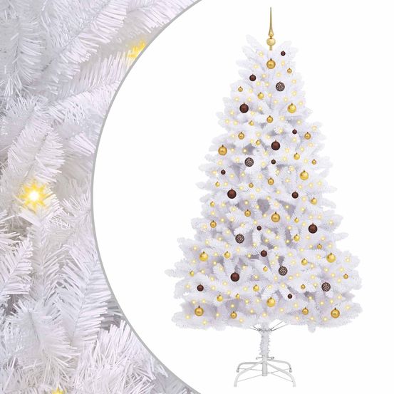 Sapin de noël artificiel 270 cm pvc et acier blanc