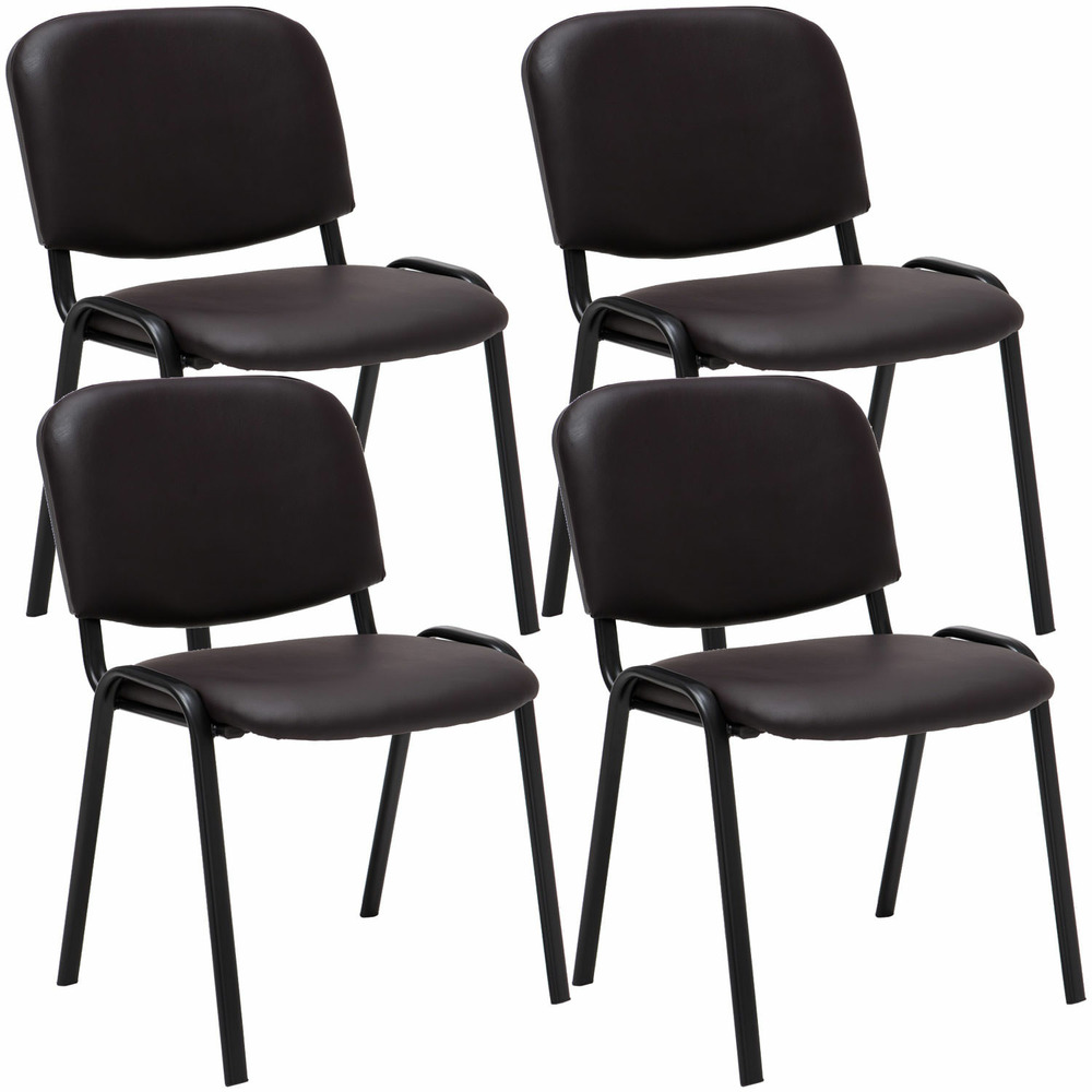 Lot de 4 chaises visiteurs ken simili cuir