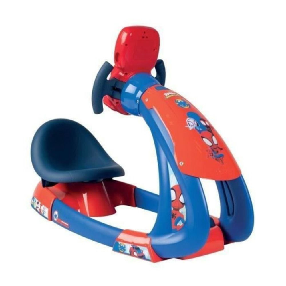 - spidey - v8 driver - simulateur de conduite pour enfant - siege ajustable - sons et lumieres - piles non incluses
