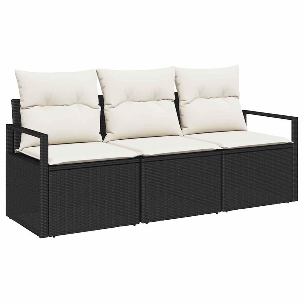 Ensemble de canapés 3 pc noir polyrotin