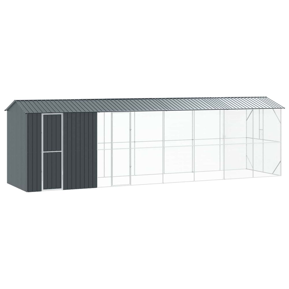 Cage pour oiseaux anthracite 860 x 208 x 247 cm acier galvanisé
