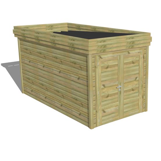 Abri de jardin bois pin traité autoclave 27mm - 2,14x4,34m / 9m2 - bac acier - abri français