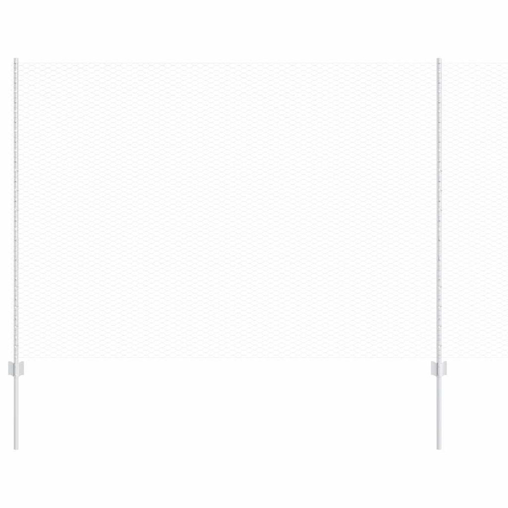 Clôture avec poteau argenté 1,6 x 50 m acier