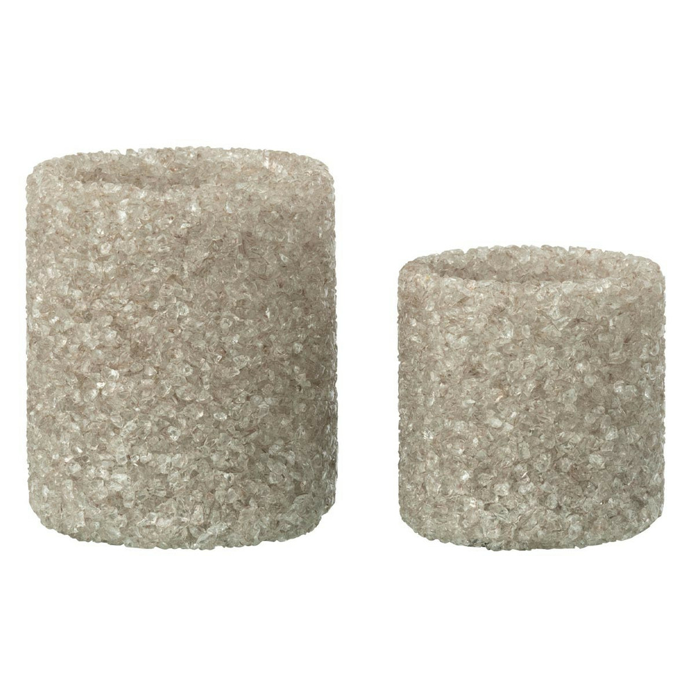 Lot de 2 photophores en verre 