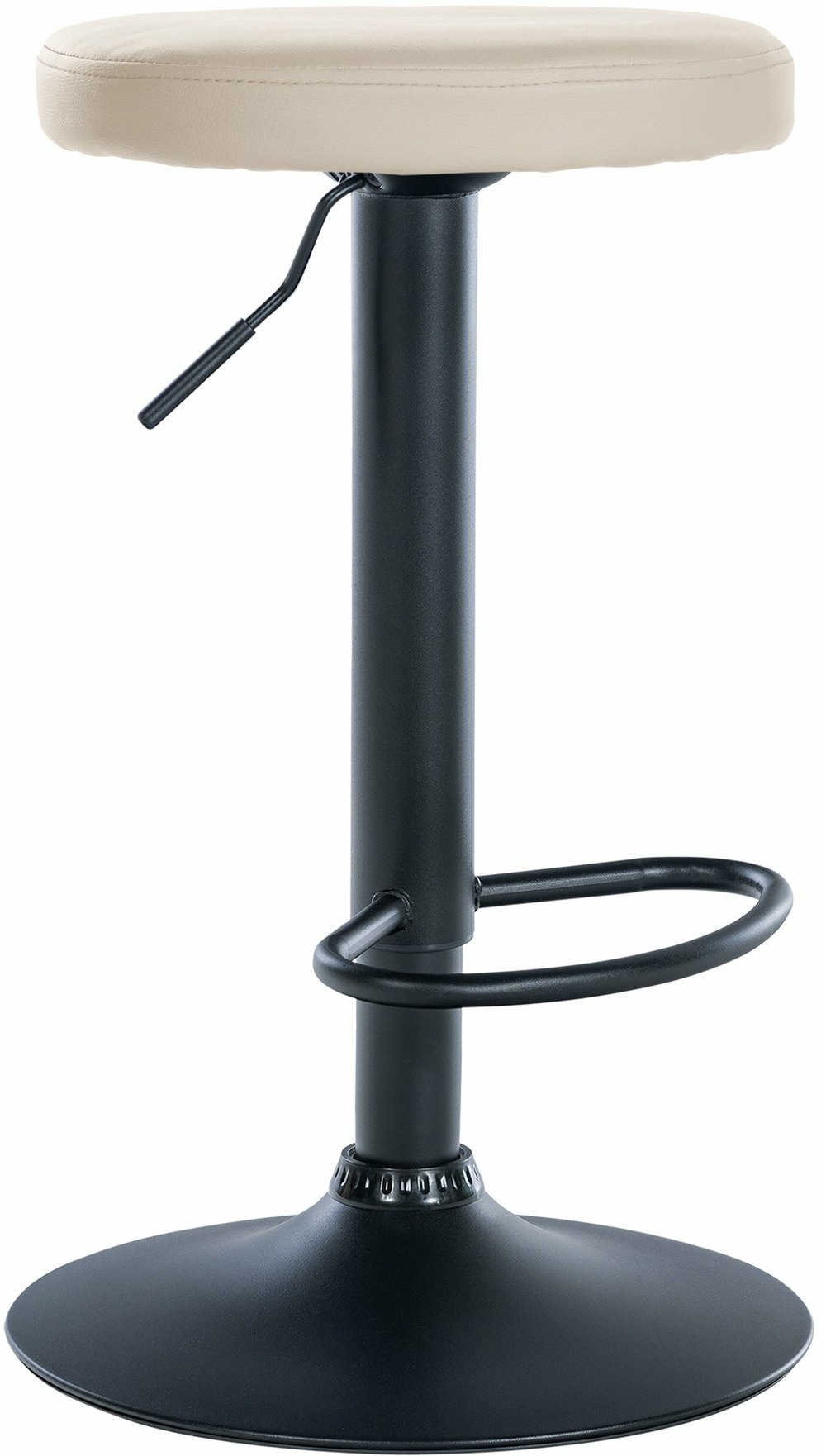 Tabouret de bar ponte simili cuir noir