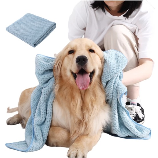 Peignoir pour chien 60*120cm-serviette absorbante spécifique pour animaux de compagnie