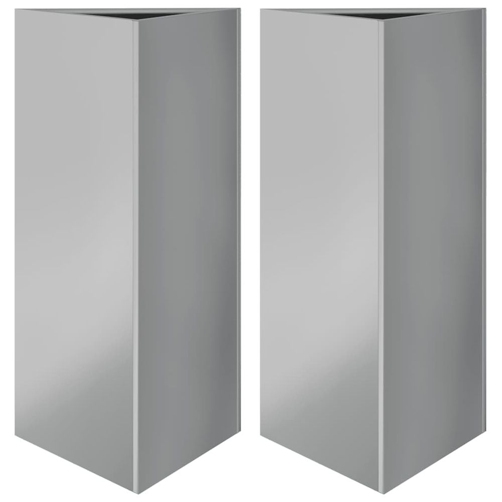 Jardinières 2 pcs triangulaire 40x34,5x75 cm acier galvanisé