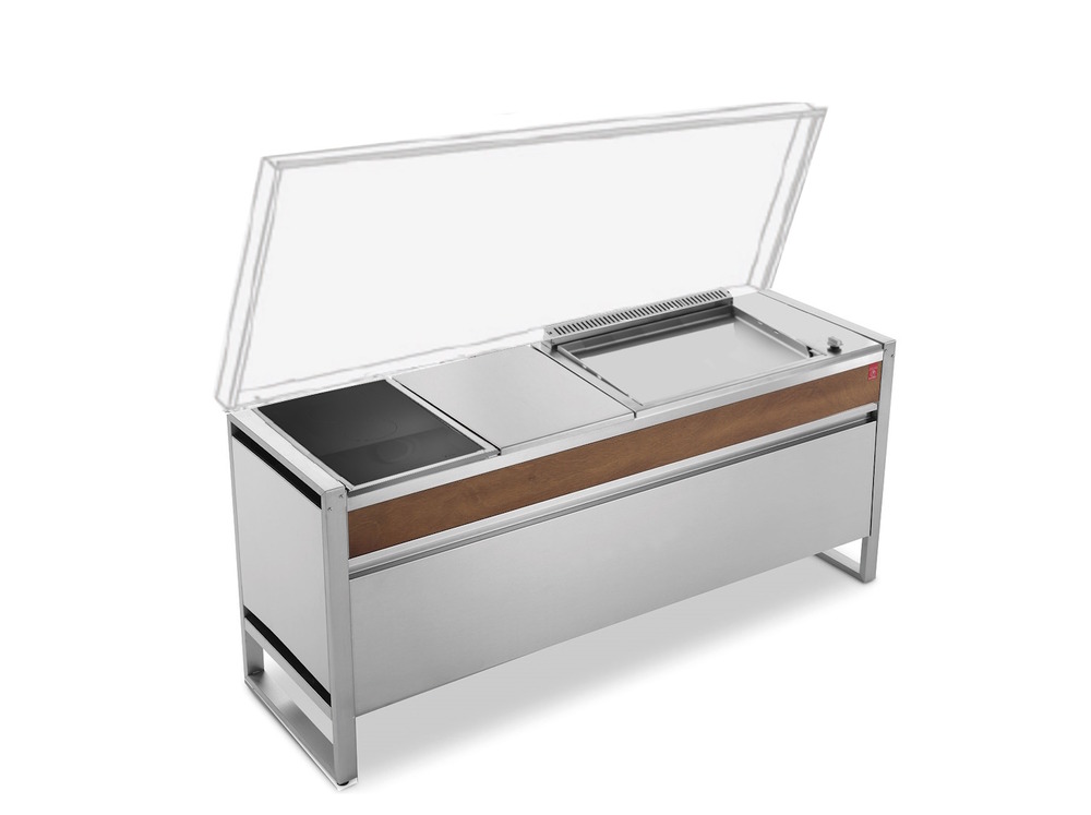 Table fermée oasi 183c + plancha oasi 55 electrique + table induction