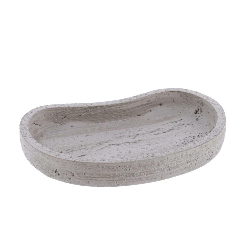 Porte savon en polyresine effet beton - gris