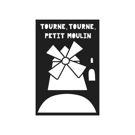 Pochoir moulin jolies comptines 15 x 10 cm