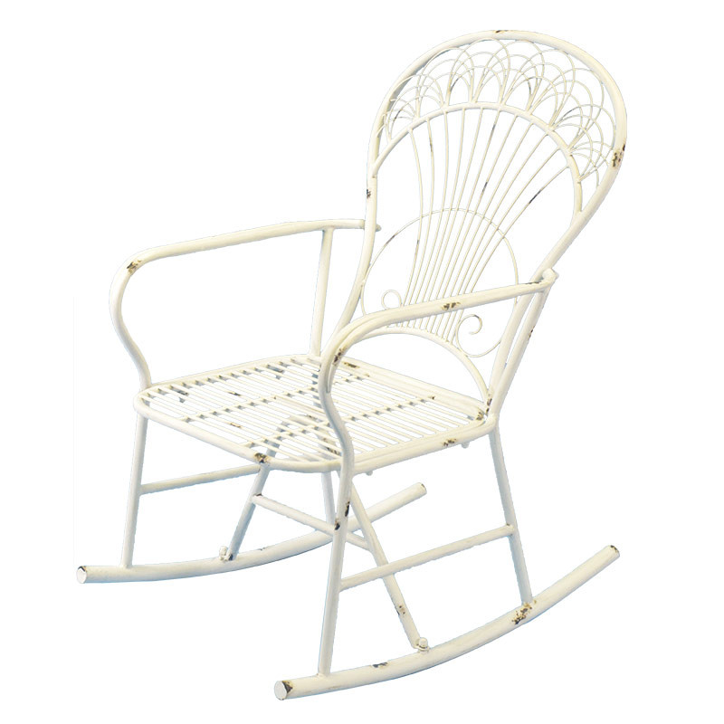 Rocking chair blanche 60x79x104cm
